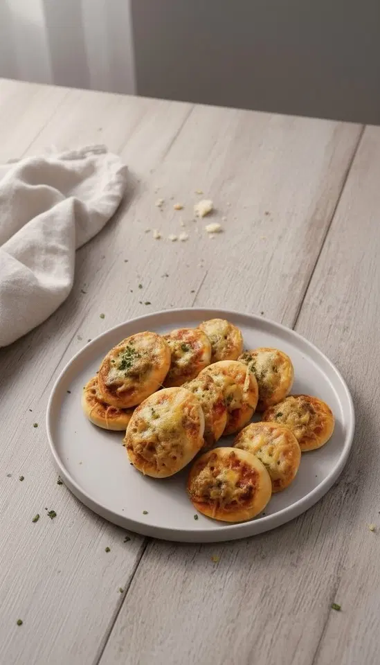 Mini pizzas on a plate