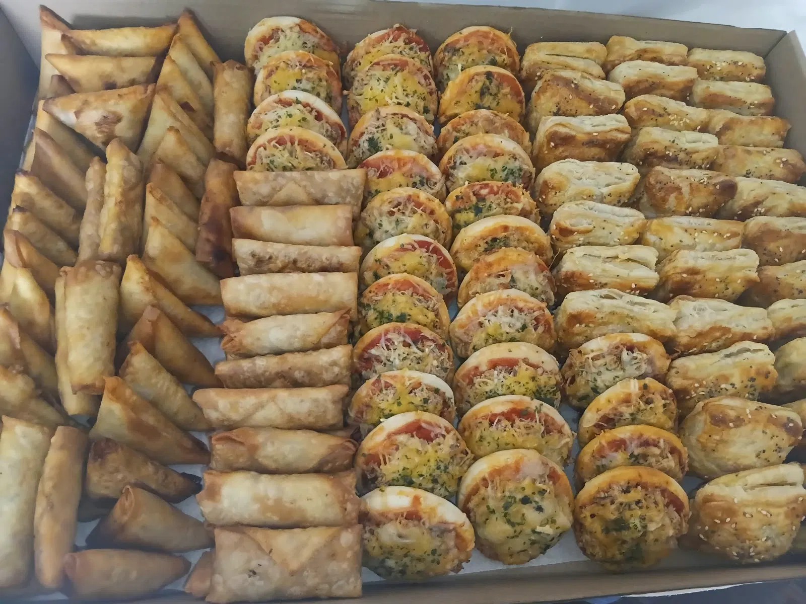 Large box of mixed homemade savouries from MK's Savouries
